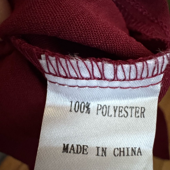 NWOT Wide-Leg Burgundy Jumpsuit - Picture 6 of 6